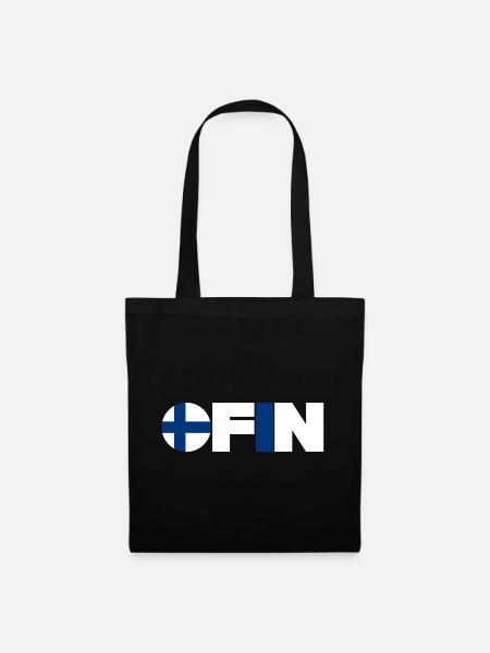 Finnland - Stoffbeutel - Schwarz