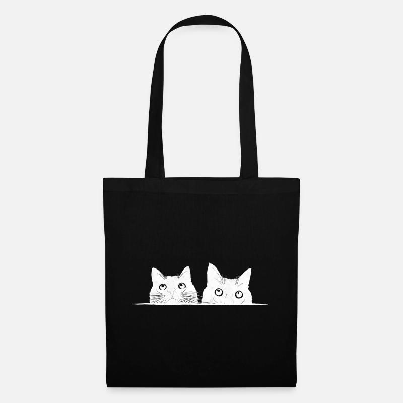 Two peeking cats - Tote Bag - black