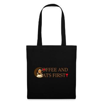 Café et chats d’abord - Sac en tissu - noir - Devant