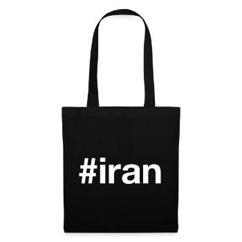 Iran Hashtag - Stoffbeutel - Schwarz - Vorne