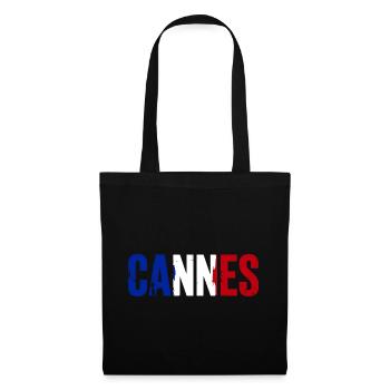Cannes, France - Sac en tissu - noir - Devant