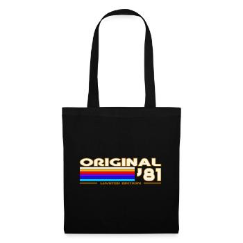 Originaler 81er Vintage Rainbow - Stoffbeutel - Schwarz - Vorne