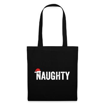 Naughty Santa Bold Text Tee - Tote Bag - black - Front