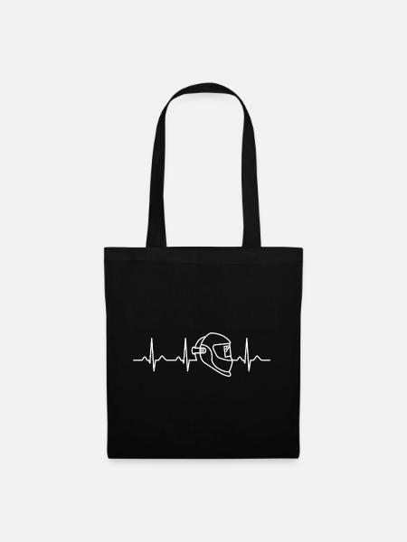 Schweißer Heartbeat Handwerker Schweißgeschenk - Stoffbeutel - Schwarz