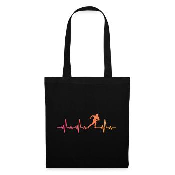 Rugby Sunset Heartbeat Rugbyspieler - Stoffbeutel - Schwarz - Vorne
