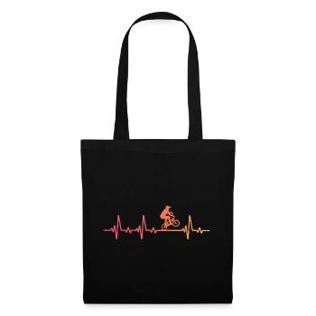 BMX Bike Sunset BMX Rider's Heartbeat - Tote Bag - black - Front