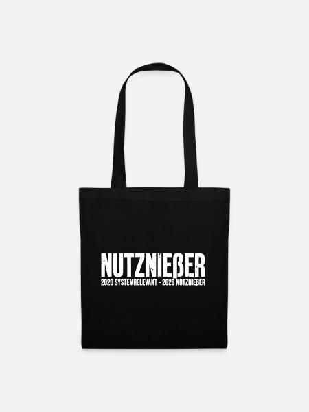 Nutznießer Shirt - 2020 systemrelevant Protest. - Stoffbeutel - Schwarz