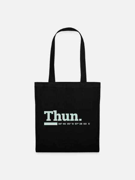 Thun Koordinaten - Stoffbeutel - Schwarz
