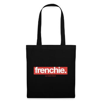 Frenchie Banner - Französische Bulldogge - Stoffbeutel - Schwarz - Vorne