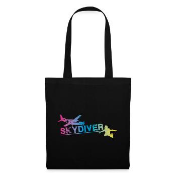 Skydiver Plane Fun Jump Colorful parachutist - Tote Bag - black - Front