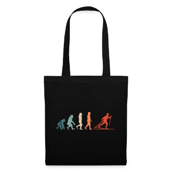 EVOLUTION skieur de fond skieur rétro vintage - Sac en tissu - noir - Devant