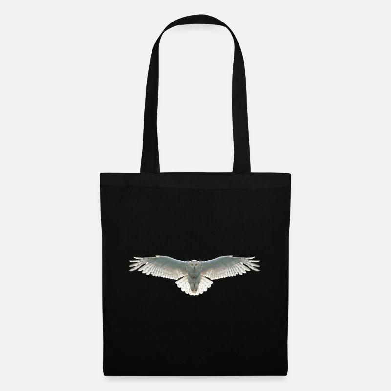 Schneeeule Eule Polygon Vogel Tier Wildtier Uhu - Stoffbeutel - Schwarz