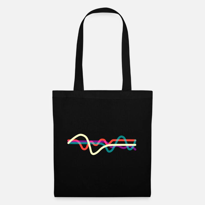 Lignes - Sac en tissu - noir