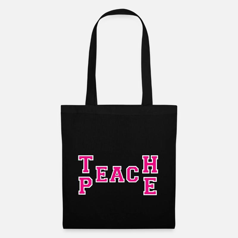 teach peace - Stoffbeutel - Schwarz
