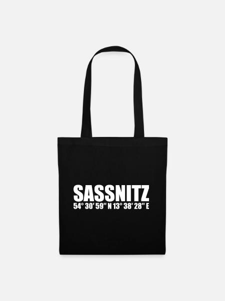 Sassnitz Koordinaten - Stoffbeutel - Schwarz