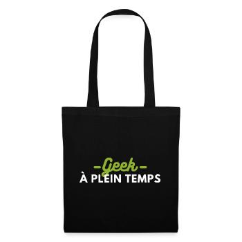 Geek à plein temps - Sac en tissu - noir - Devant