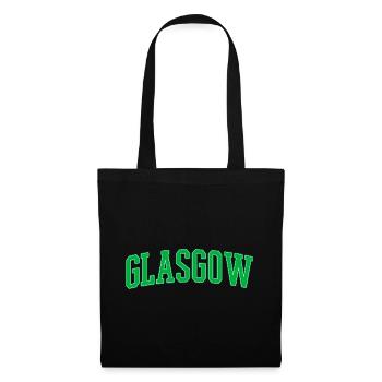 Glasgow College Stil Grüner Blockschrift - Stoffbeutel - Schwarz - Vorne