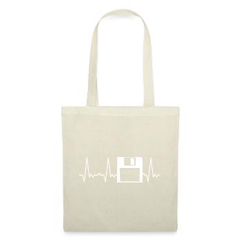 Disquette Heartbeat - Sac en tissu - nature - Devant