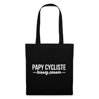 papy cycliste laissez passer - Sac en tissu - noir - Devant