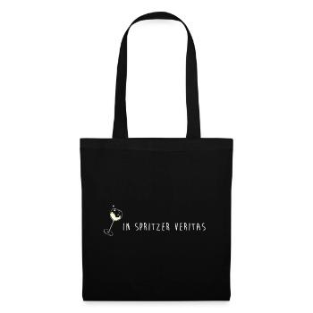 in spritzer veritas winzer wein lustig spruch vino - Stoffbeutel - Schwarz - Vorne