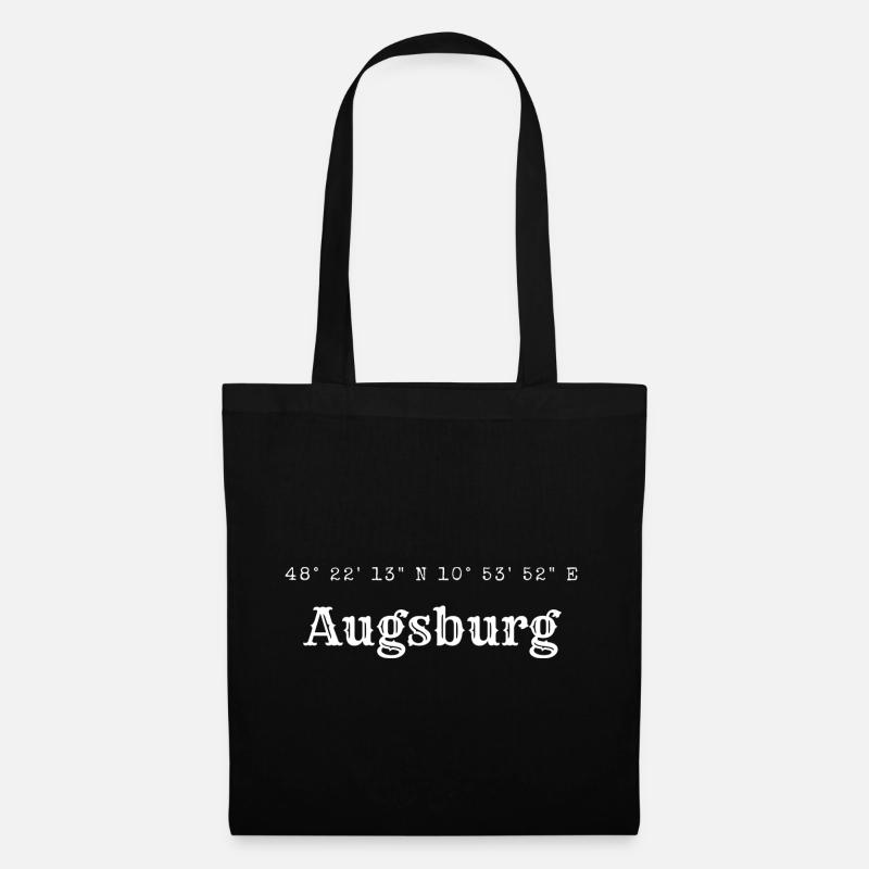 Augsburg Koordinaten - Stoffbeutel - Schwarz