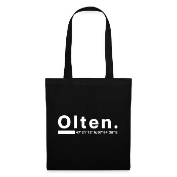 Olten Koordinaten Solothurn Oltener Oltenerin - Stoffbeutel - Schwarz - Vorne