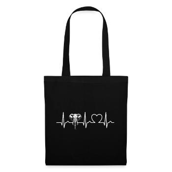 Elephant - Heart Line - ECG - Pulse - Gift - Tote Bag - black - Front