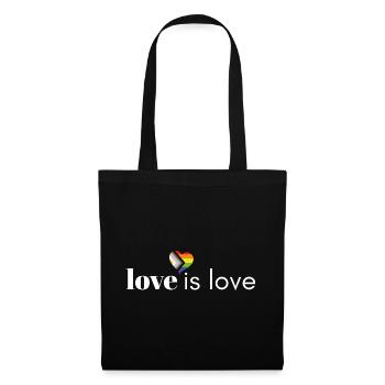 Love Is Love - Progress Pride Heart - Tote Bag - black - Front
