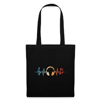 Music DJ Musician Headphones Heartbeat - Tote Bag - black - Front