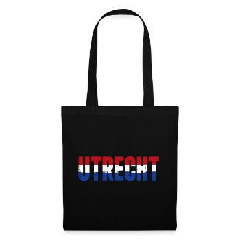 Utrecht Niederlande - Stoffbeutel - Schwarz - Vorne