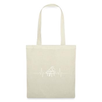 Piano Grand Music Heartbeat Heart Heartbeat Jazz - Tote Bag - nature - Front