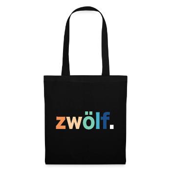 12. Geburtstag Zwölf - Stoffbeutel - Schwarz - Vorne