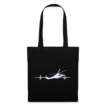 Helicopter Helicopter Heartbeat ECG - Tote Bag - black - Front