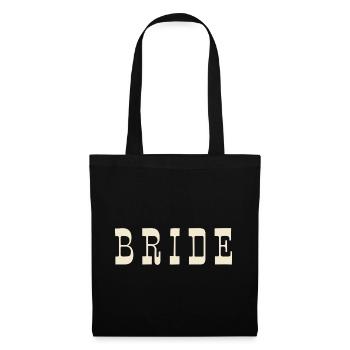 Mariée – Ivoire chaud - Sac en tissu - noir - Devant
