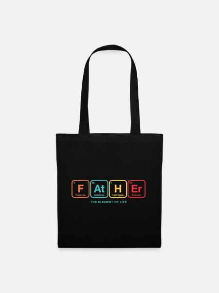 Father Periodensystem Papa Geschenk - Stoffbeutel - Schwarz