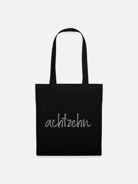 18 achtzehn 18. Geburtstag Geschenk Volljährigkeit - Stoffbeutel - Schwarz
