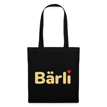 Bärli (Herz als i-Punkt) - Stoffbeutel - Schwarz - Vorne