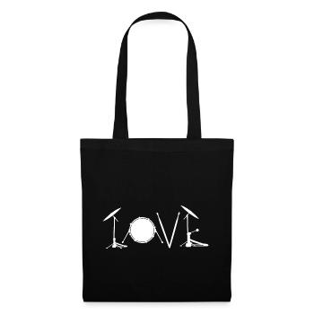 Batteur Drumming Drum Love Drums Batteur - Sac en tissu - noir - Devant