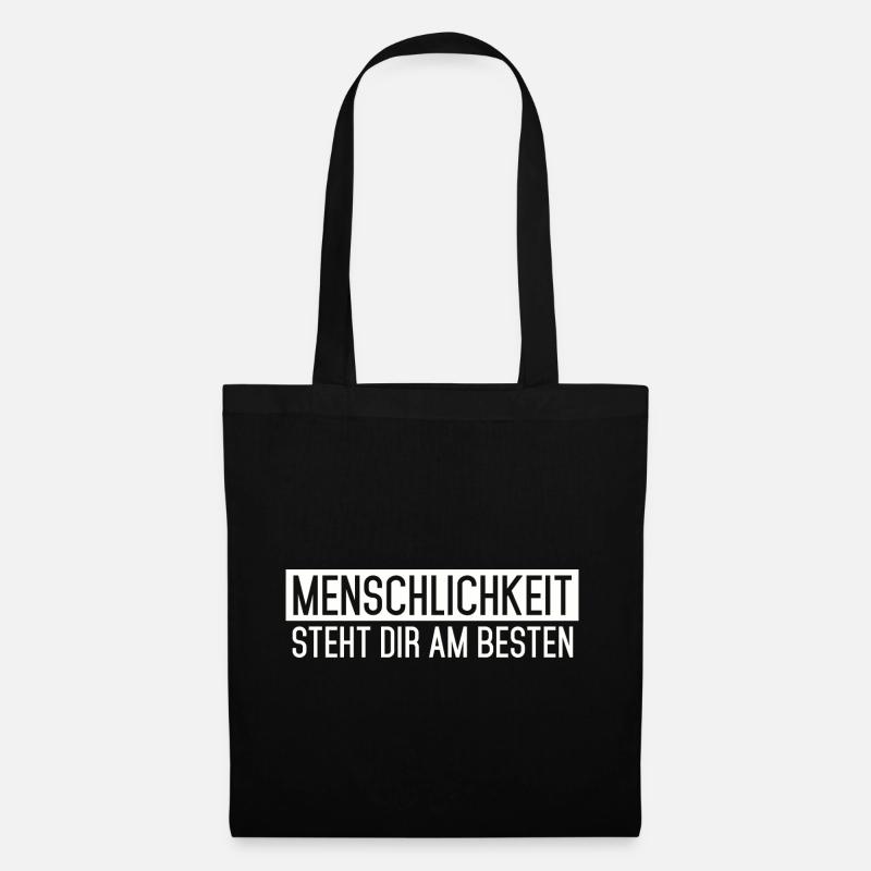 Menschlichkeit - Stoffbeutel - Schwarz