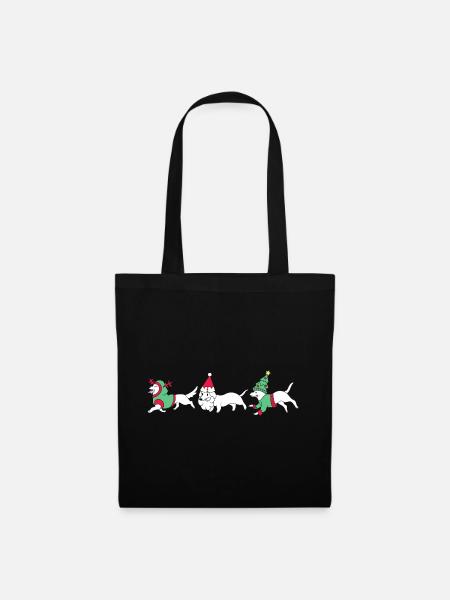 woofy Weihnachten - Stoffbeutel - Schwarz