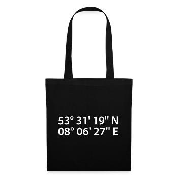 Wilhelmshaven coordinates - Tote Bag - black - Front