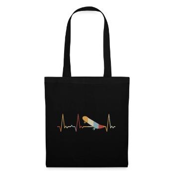 Heartbeat Skateboard - Tote Bag - black - Front