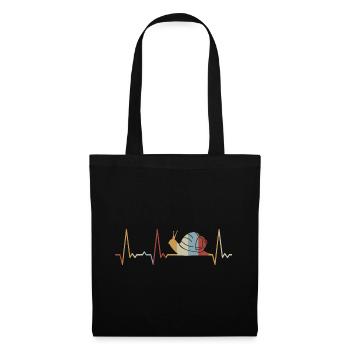 Escargot battant le cœur - Sac en tissu - noir - Devant