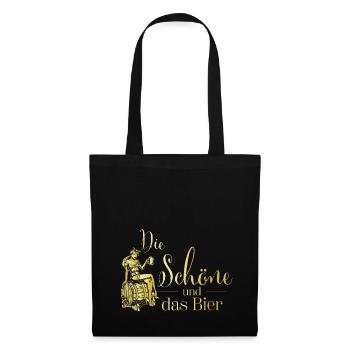 Die Schöne und das Bier - Stoffbeutel - Schwarz - Vorne