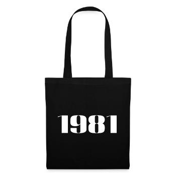 1981 - Geschenk geboren im Jahr 1981 - Stoffbeutel - Schwarz - Vorne