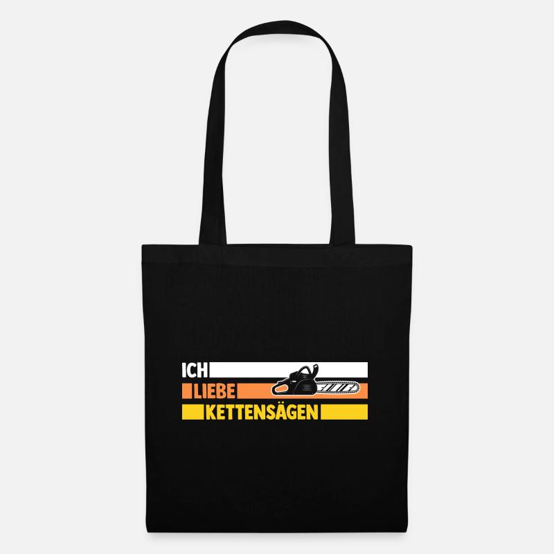 Baumfäller Holzfäller Zimmermann Kettensäge - Stoffbeutel - Schwarz