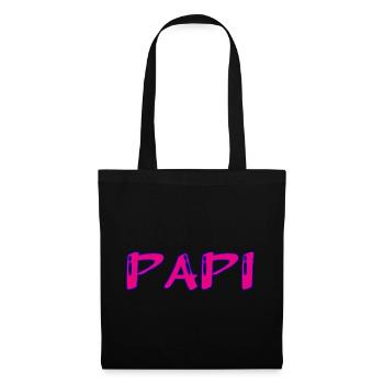 PAPY. FÊTE DES PÈRES. BONNE FÊTE PAPY. JE T'AIME. - Sac en tissu - noir - Devant