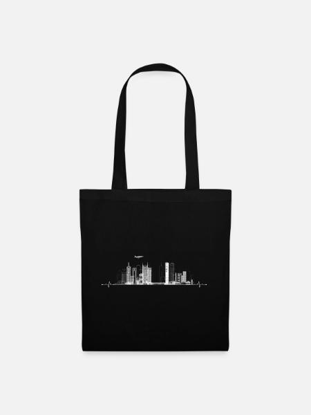 Urbane Skyline Pulse - Stoffbeutel - Schwarz