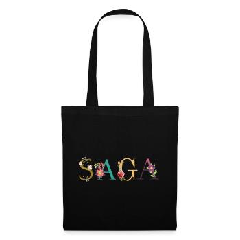 SAGA name decorated with flowers - Tote Bag - black - Front