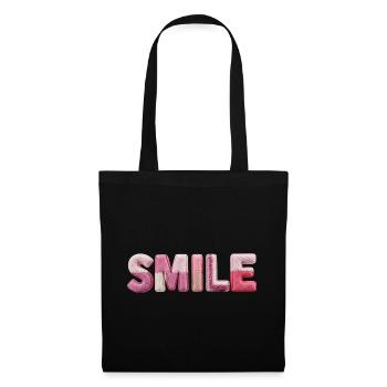 Plush Smile Lettering Patchwork Trend - Tote Bag - black - Front
